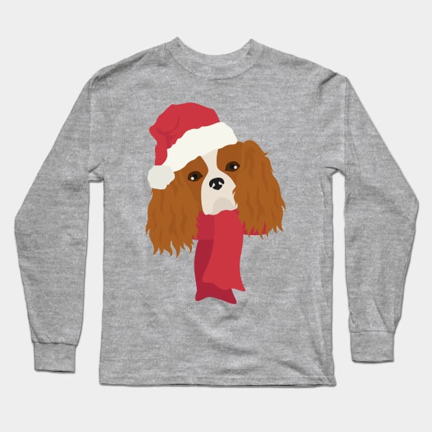 Christmas Cavalier King Charles Spaniel Long Sleeve T-Shirt by JunkyDotCom